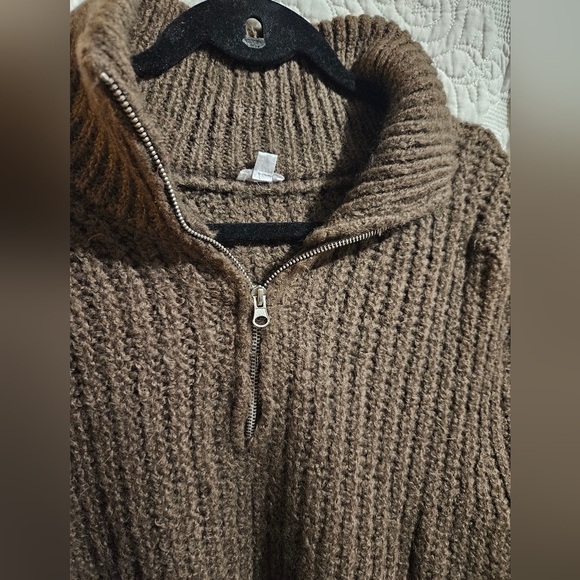 Brown Zip Up Sweater - Picture 2 of 3